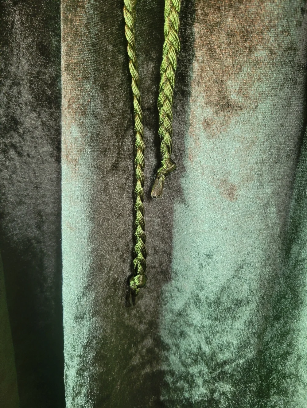 Olive Green Velvet Peasant Style Blouse, Cottagecore Style - Picture 4 of 13